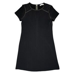 Calvin Klein Black Gold Stud Short Sleeve Mini Dress S